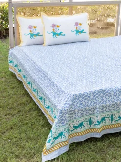 Ajooba Block Printed Cotton Bedsheet