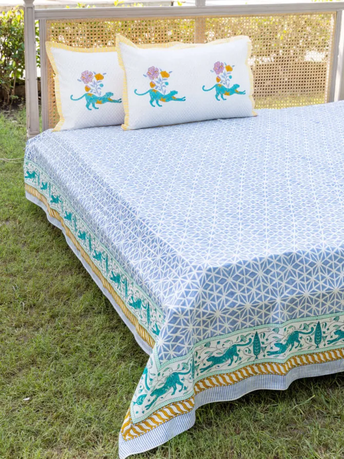 Ajooba Block Printed Cotton Bedsheet