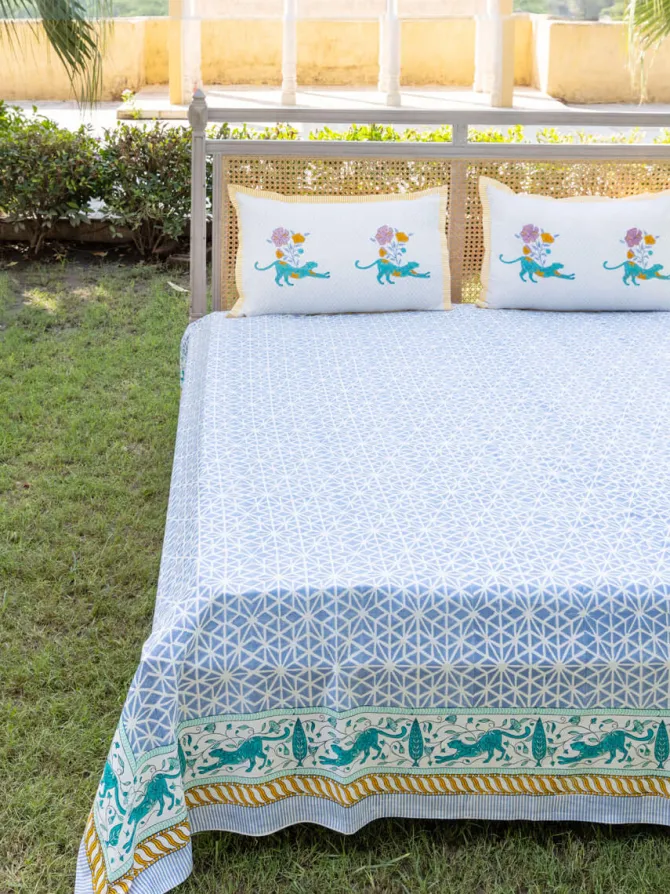 Ajooba Block Printed Cotton Bedsheet