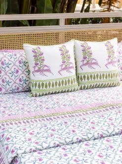 Alankriti Hand Block Printed Cotton Cushion Cover - 20Inch