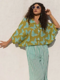 Alia Hand Printed Poncho Top
