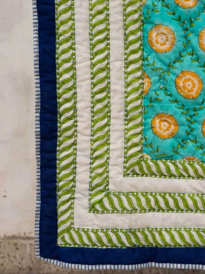 Amaltas Block Printed Cotton Quilt