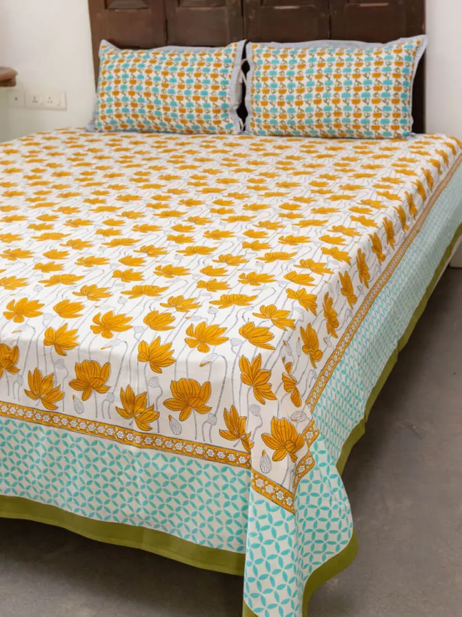 Ambuja Hand Block Printed Cotton Bed Sheet