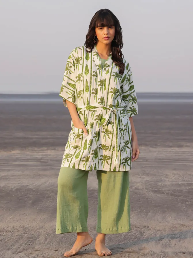 Amore Block Printed Kimono Jacket