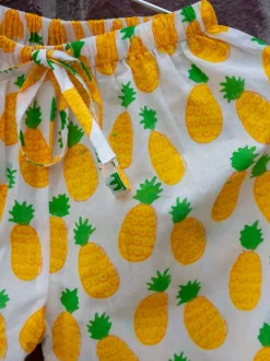 Ananaas Block Printed Cotton Top & Pyjama Set
