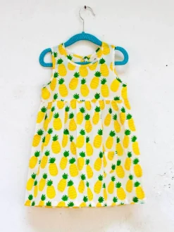 Ananaas Organic Cotton Block Printed Dress with a Pocket