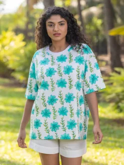 Ananda Hand Block Printed Comfort Fit T-shirt
