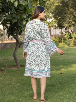 Anokhi Block Printed Luxury Cotton Bath Robe