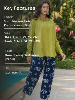 Aparajita Indigo Slub Co-ord Set of 2