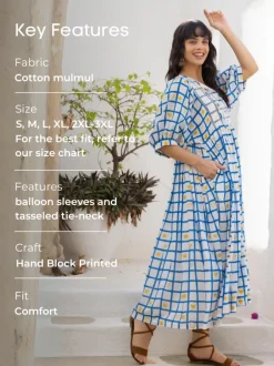 Archie Hand Block Printed Cotton Maxi Dress