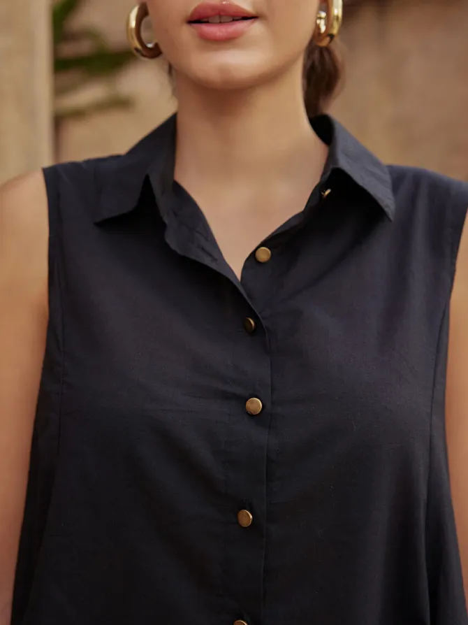 Argan Sleeveless Asymmetrical Top
