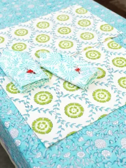 Aster Block Print Cotton Table Cover