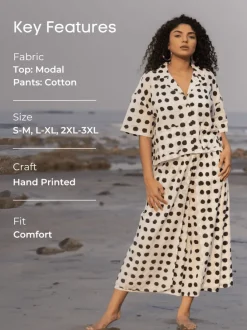Audrey Black Polka Co-ord Set of 2
