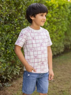 Aye Aye Captain Organic Cotton Block Printed T-shirt