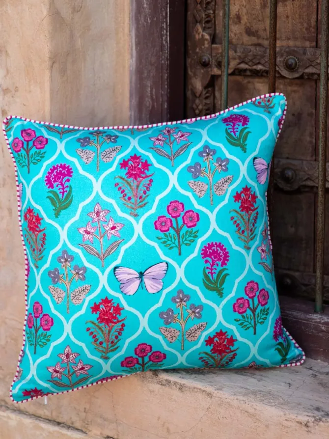 Bagh Cotton Cushion Cover - 16 Inch