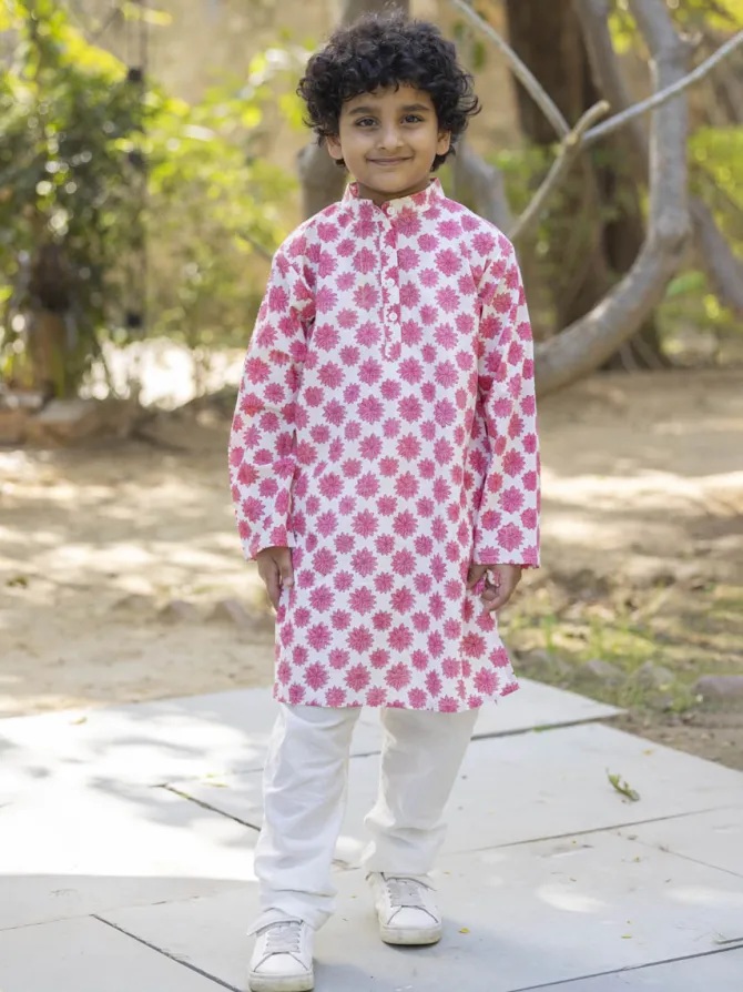 Barfi Organic Cotton Block Printed Long Kurta
