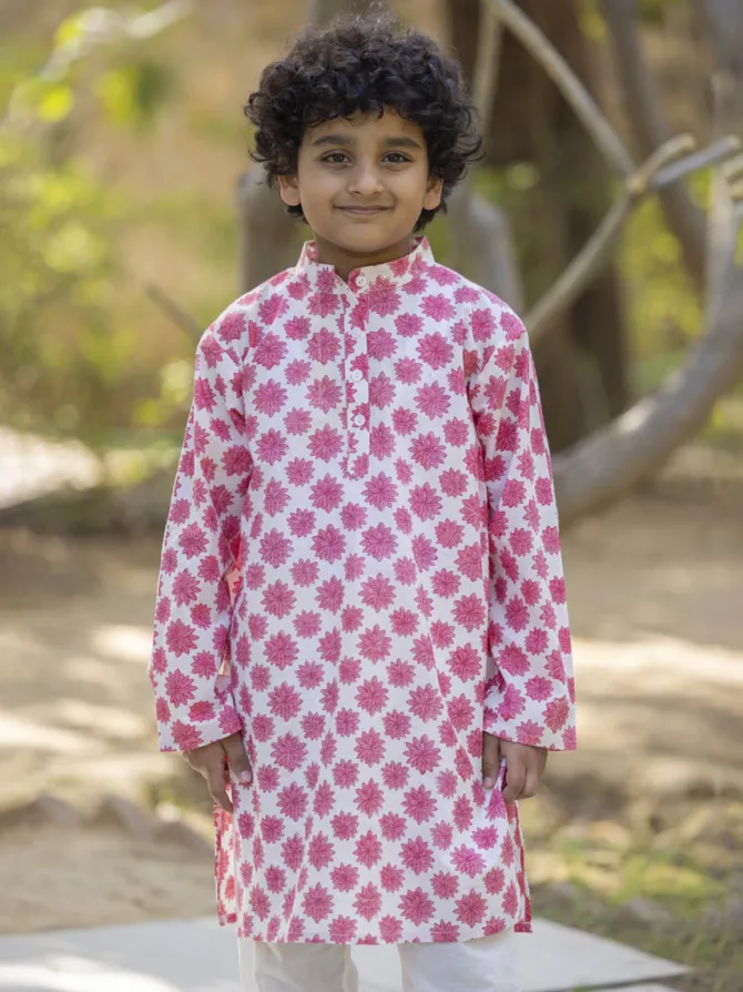Barfi Organic Cotton Block Printed Long Kurta