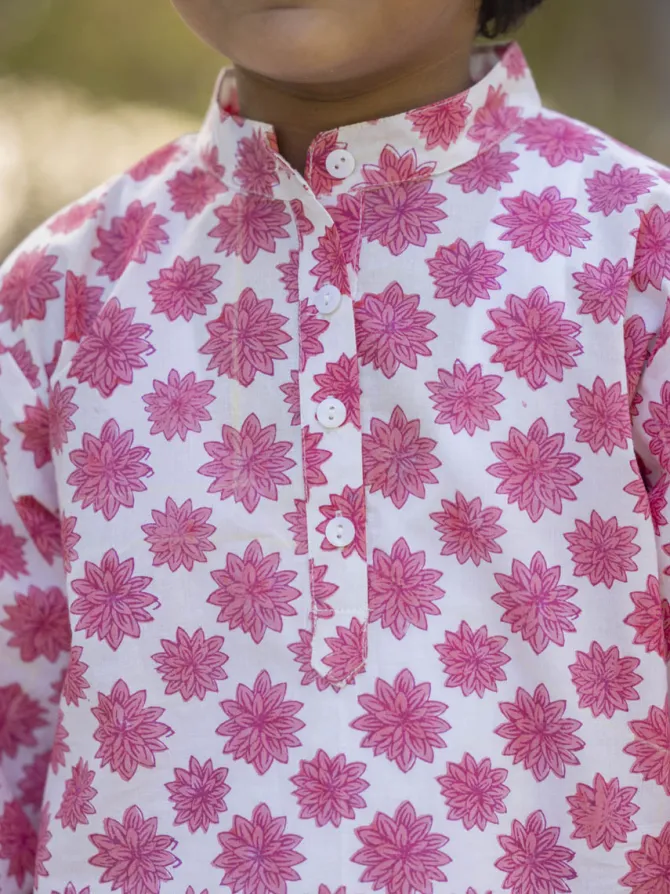 Barfi Organic Cotton Block Printed Long Kurta