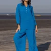 Beach Solid Blue Co-ord Set of 2