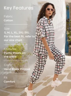 Bella Block Printed Cotton Co-ord Set of 2