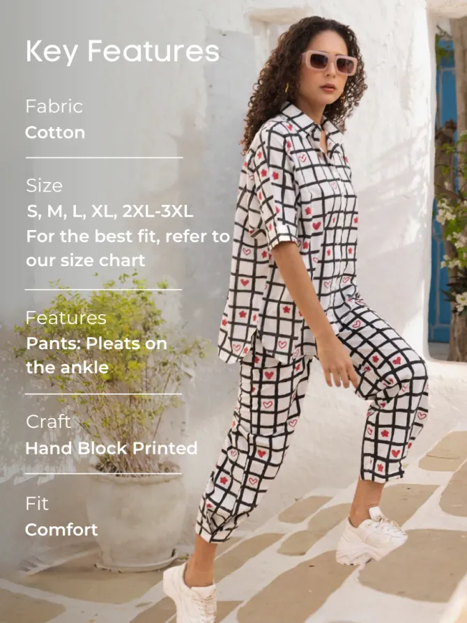 Bella Block Printed Cotton Co-ord Set of 2