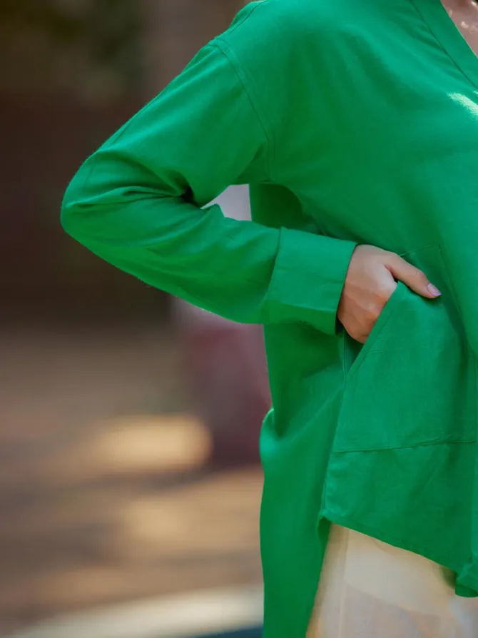 Bethany Solid Green Top