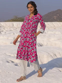 Blossom Printed Cotton Kurta