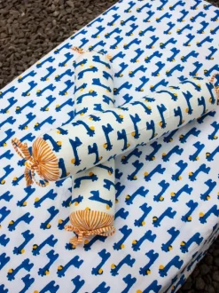 Blue Giraffe Organic Cotton Infant Bolster Cover - Set of 2