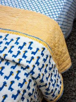 Blue Giraffe Organic Cotton Quilt