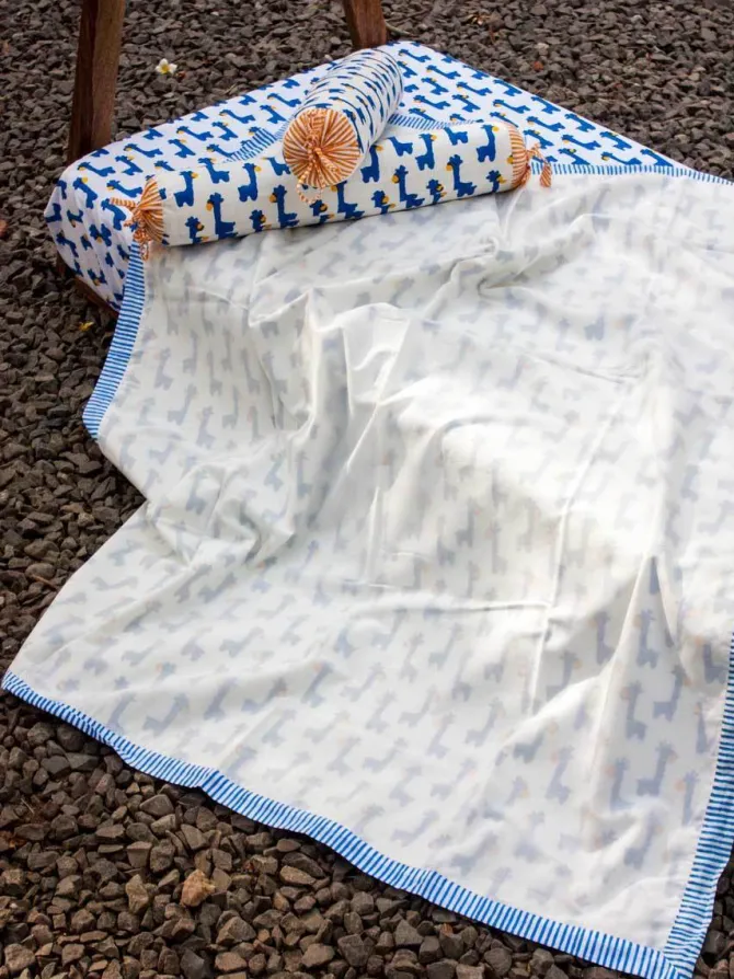 Blue Giraffe Organic Cotton Dohar