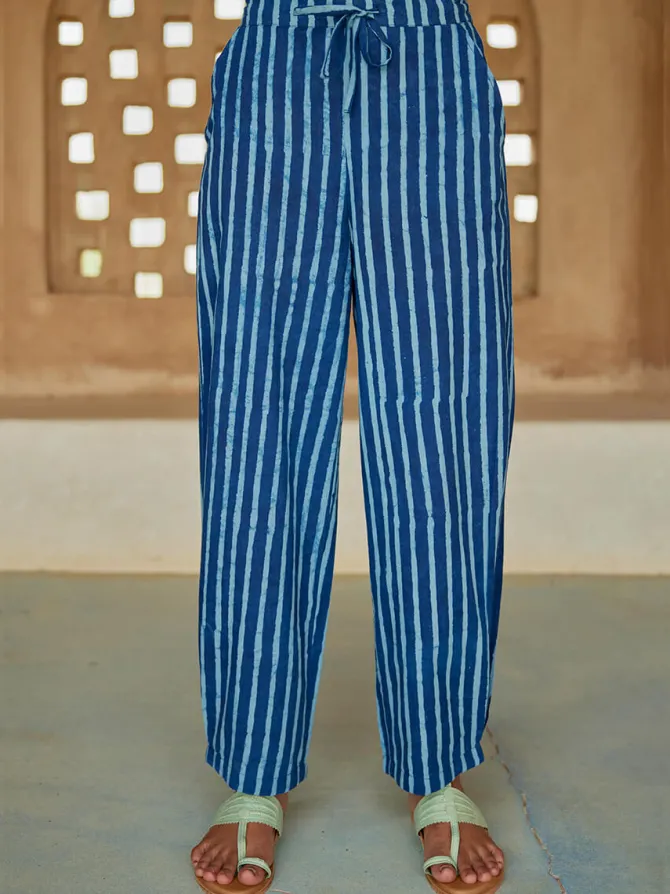 Blue Mirage Pleated Pants