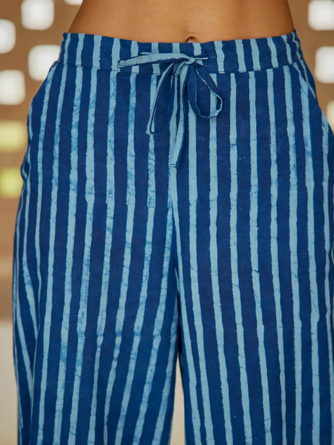 Blue Mirage Pleated Pants