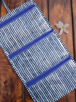 Blue Peony Foldable Jewellery Pouch