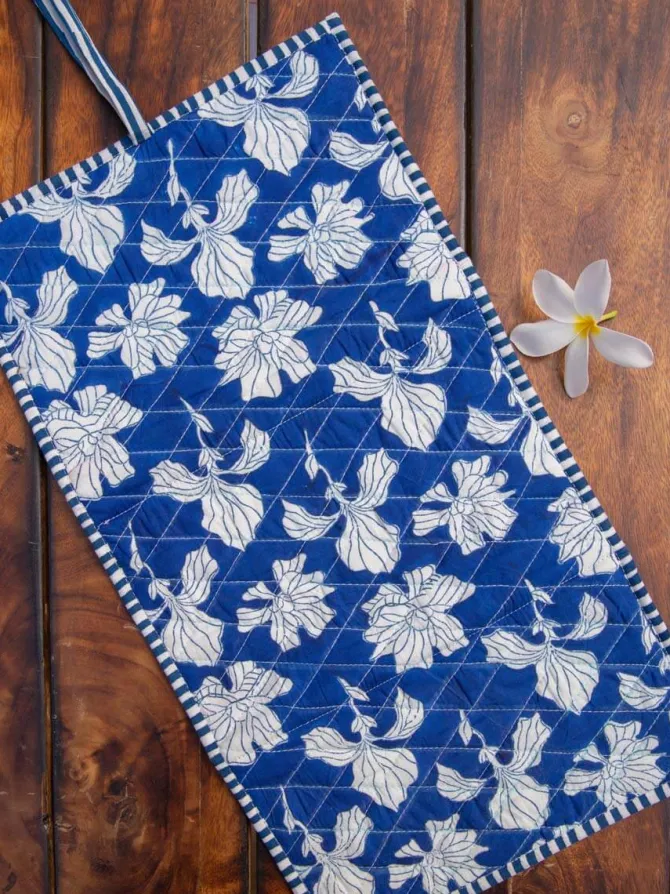 Blue Peony Foldable Jewellery Pouch