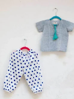 Blue Polka Organic Cotton Comfort Pants