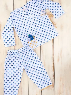 Blue Umbrella Organic Cotton Block Printed Angrakha Set