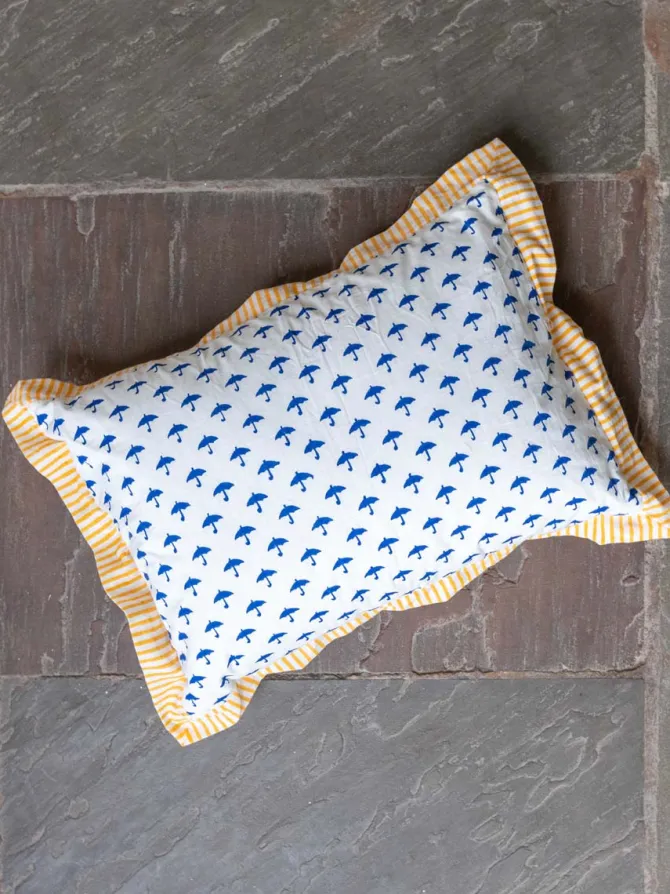 Blue Umbrella Organic Cotton Infant Pillow Cover