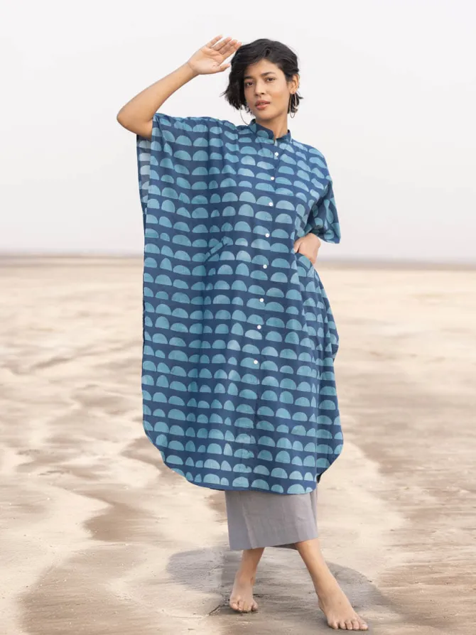 Brinda Cotton Kaftan Shirt Dress