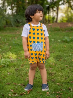 Candy Love Organic Cotton Block Printed Dungarees