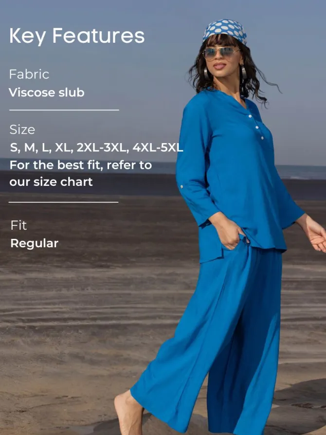 Celeste Solid Blue Top