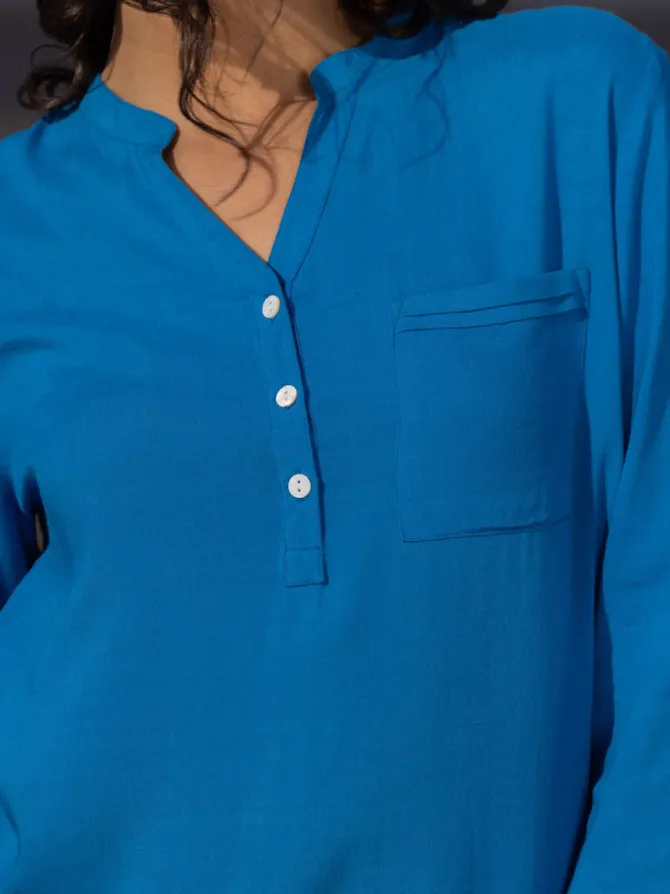 Celeste Solid Blue Top