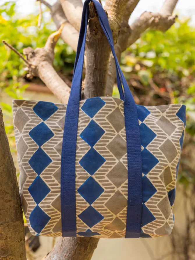 Celestial Hand Block Printed Tote Bag