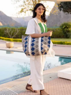 Celestial Hand Block Printed Tote Bag