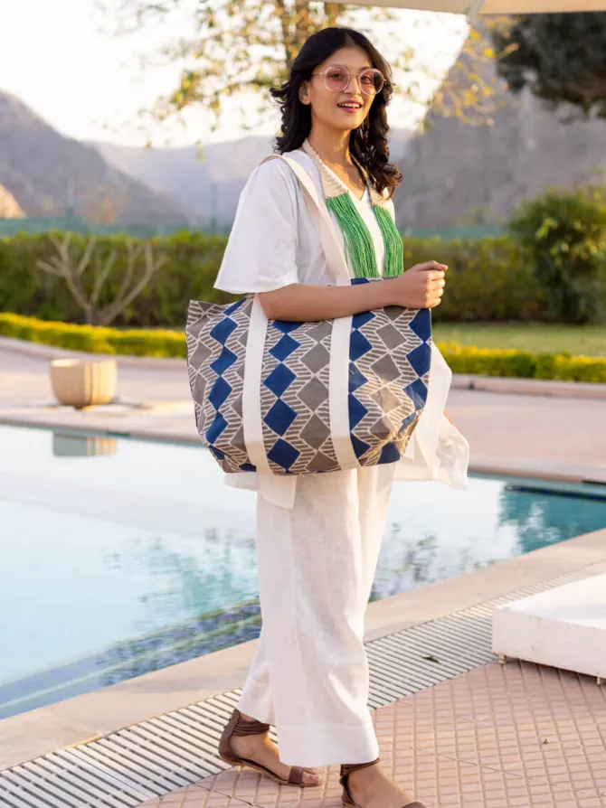 Celestial Hand Block Printed Tote Bag