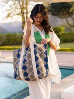 Celestial Hand Block Printed Tote Bag