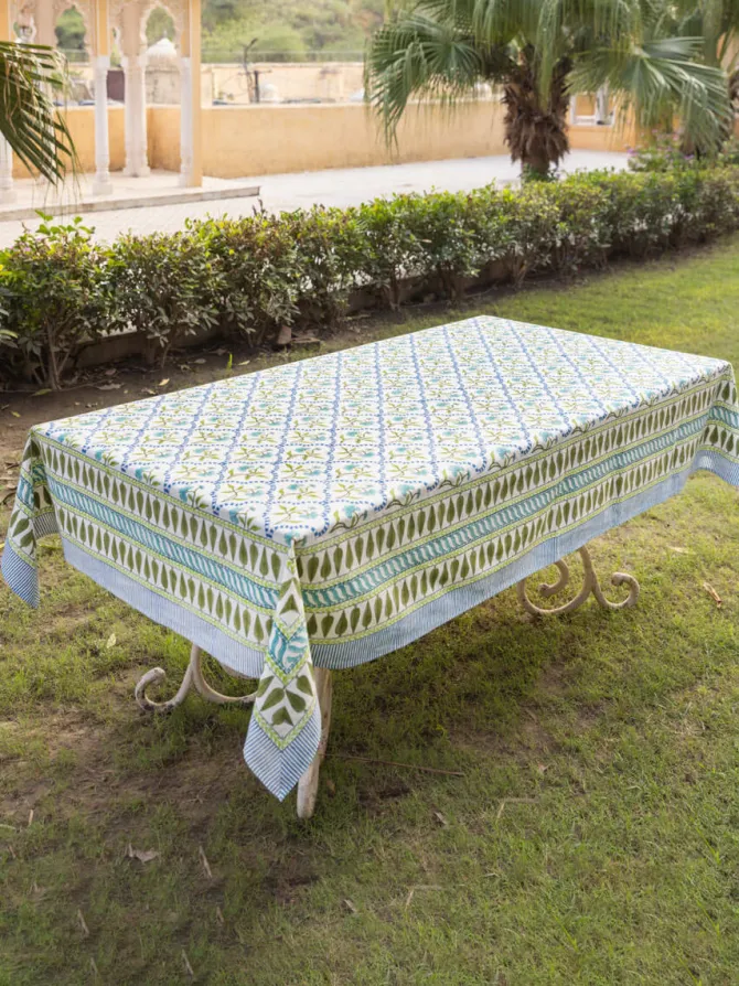 Chameli Block Printed Cotton Table Cover