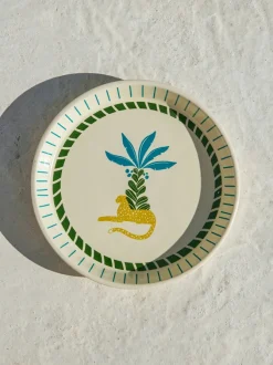 Cheetah Chase Ceramic Round Platter