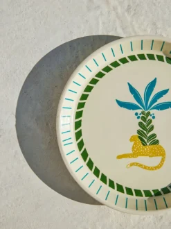Cheetah Chase Ceramic Round Platter