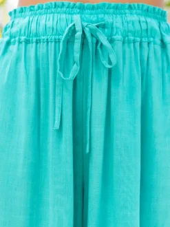 Crystal Solid Turquoise Palazzo Pants