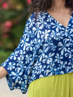 Devki Indigo Poncho Shirt Top